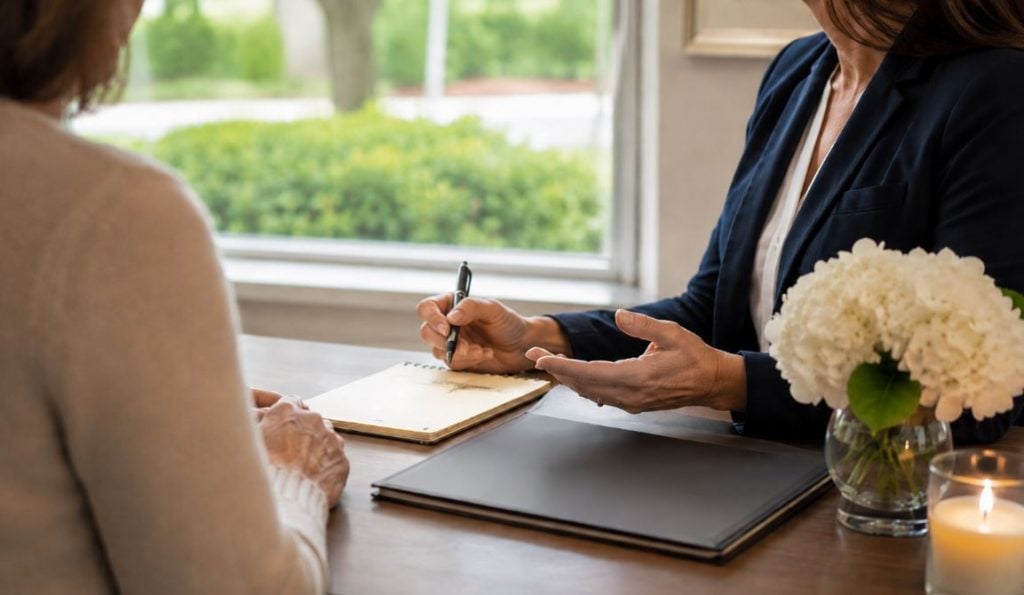 Compassionate cremation services in Reserve, LA during a calm planning conversation