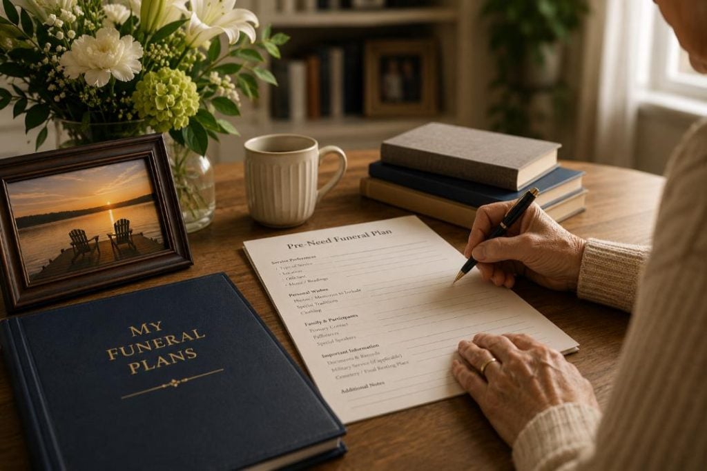 Pre-need planning form and funeral guide help organize wishes, funeral homes LaPlace, LA